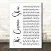 Genesis The Cinema Show White Script Decorative Wall Art Gift Song Lyric Print