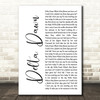 Tanya Tucker Delta Dawn White Script Decorative Wall Art Gift Song Lyric Print