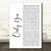 Jack Savoretti Only You White Script Decorative Wall Art Gift Song Lyric Print