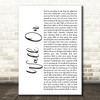 Escape The Fate Walk On White Script Decorative Wall Art Gift Song Lyric Print