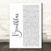 Shayne Ward Breathless White Script Decorative Wall Art Gift Song Lyric Print