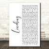 Jonas Brothers Lovebug White Script Decorative Wall Art Gift Song Lyric Print