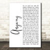 Martina McBride Anyway White Script Decorative Wall Art Gift Song Lyric Print