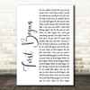 PJ Morton First Began White Script Decorative Wall Art Gift Song Lyric Print