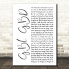 Smith & Myers GBL GBD White Script Decorative Wall Art Gift Song Lyric Print