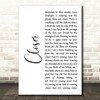 Kings Of Leon Closer White Script Decorative Wall Art Gift Song Lyric Print