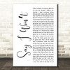 MercyMe Say I Wont White Script Decorative Wall Art Gift Song Lyric Print
