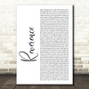 Faithless Reverence White Script Decorative Wall Art Gift Song Lyric Print