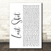 Kip Moore Last Shot White Script Decorative Wall Art Gift Song Lyric Print