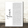 Chris Brown Forever White Script Decorative Wall Art Gift Song Lyric Print