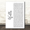 Kings Of Leon Walls White Script Decorative Wall Art Gift Song Lyric Print