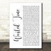 Eagles Wasted Time White Script Decorative Wall Art Gift Song Lyric Print