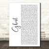 Indigo Girls Ghost White Script Decorative Wall Art Gift Song Lyric Print