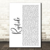Vance Joy Riptide White Script Decorative Wall Art Gift Song Lyric Print
