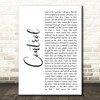 Zoe Wees Control White Script Decorative Wall Art Gift Song Lyric Print