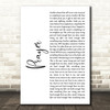 Disturbed Prayer White Script Decorative Wall Art Gift Song Lyric Print