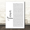 R Kelly Forever White Script Decorative Wall Art Gift Song Lyric Print