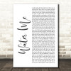 Lizzo Water Me White Script Decorative Wall Art Gift Song Lyric Print
