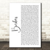 M.I.A. Borders White Script Decorative Wall Art Gift Song Lyric Print