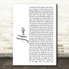 Daughtry Home White Script Decorative Wall Art Gift Song Lyric Print