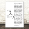 U2 Bad White Script Decorative Wall Art Gift Song Lyric Print