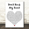 Bob Marley & The Wailers Dont Rock My Boat White Heart Decorative Wall Art Gift Song Lyric Print