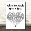 Cliff Edwards When You Wish Upon a Star White Heart Decorative Wall Art Gift Song Lyric Print