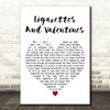 Green Day Cigarettes and Valentines White Heart Decorative Wall Art Gift Song Lyric Print