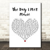 Cliff Richard The Day I Met Marie White Heart Decorative Wall Art Gift Song Lyric Print