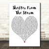 Bob Dylan Shelter From the Storm White Heart Decorative Wall Art Gift Song Lyric Print