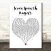 Ray Charles & Willie Nelson Seven Spanish Angels White Heart Wall Art Song Lyric Print