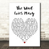 Jimi Hendrix The Wind Cries Mary White Heart Decorative Wall Art Gift Song Lyric Print