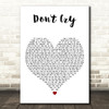 New Kids On The Block Don't Cry White Heart Decorative Wall Art Gift Song Lyric Print