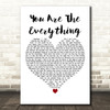 R.E.M. You Are The Everything White Heart Decorative Wall Art Gift Song Lyric Print