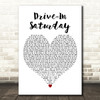 David Bowie Drive-In Saturday White Heart Decorative Wall Art Gift Song Lyric Print