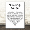 Jane McDonald You're My World White Heart Decorative Wall Art Gift Song Lyric Print