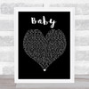 Ashanti Baby Black Heart Song Lyric Quote Print