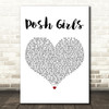 Scouting For Girls Posh Girls White Heart Decorative Wall Art Gift Song Lyric Print