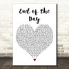 One Direction End of the Day White Heart Decorative Wall Art Gift Song Lyric Print