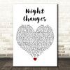One Direction Night Changes White Heart Decorative Wall Art Gift Song Lyric Print