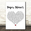 Alexander Jean Paper Planes White Heart Decorative Wall Art Gift Song Lyric Print