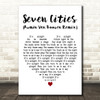 Solarstone Seven Cities (Armin Van Buuren Remix) White Heart Song Lyric Print