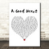 Elton John A Good Heart White Heart Decorative Wall Art Gift Song Lyric Print