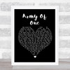Coldplay Army Of One Black Heart Song Lyric Quote Print