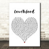 King Charles Loveblood White Heart Decorative Wall Art Gift Song Lyric Print