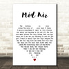 Paul Buchanan Mid Air White Heart Decorative Wall Art Gift Song Lyric Print