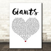 Dermot Kennedy Giants White Heart Decorative Wall Art Gift Song Lyric Print