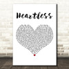 The Weeknd Heartless White Heart Decorative Wall Art Gift Song Lyric Print