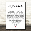 T. Rex Lifes a Gas White Heart Decorative Wall Art Gift Song Lyric Print