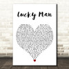 The Verve Lucky Man White Heart Decorative Wall Art Gift Song Lyric Print